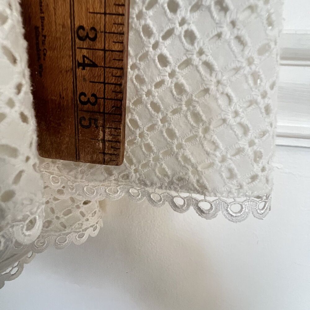 Adelyn Rae Dress S White Eyelet Ruffle Cotton Party - Picture 10 of 11